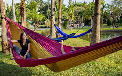 Flying Squirrel Outfitters hammock "21ft" BaseCamp Hammock™ - Gold & Maroon